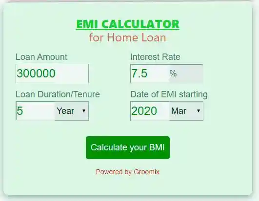 EMI Calculator Home Loan
